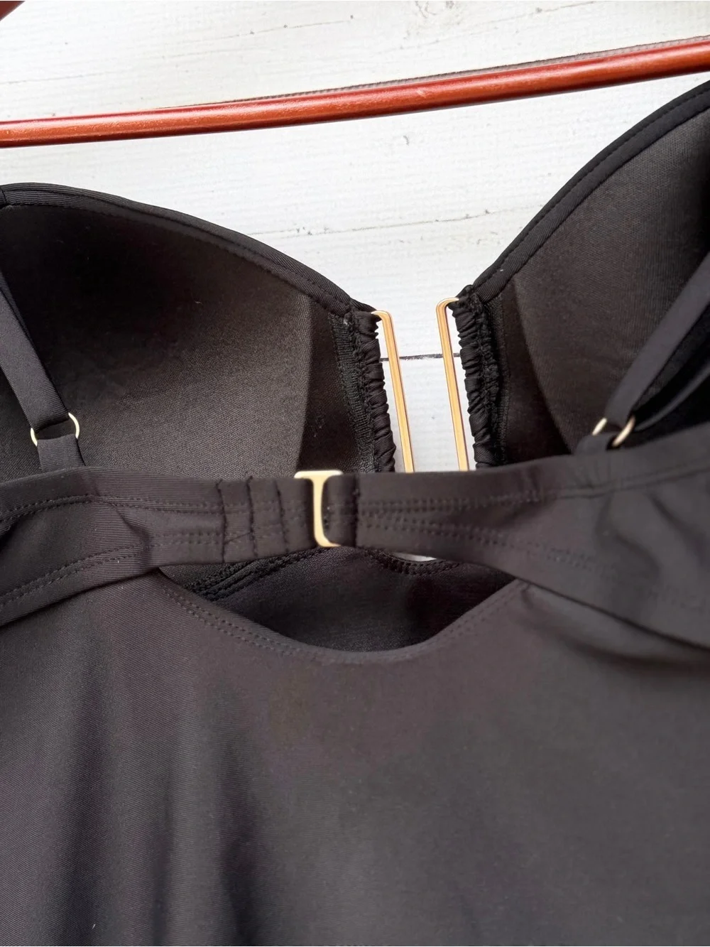 Time and Tru Black Ruched Tankini Top - Size XL